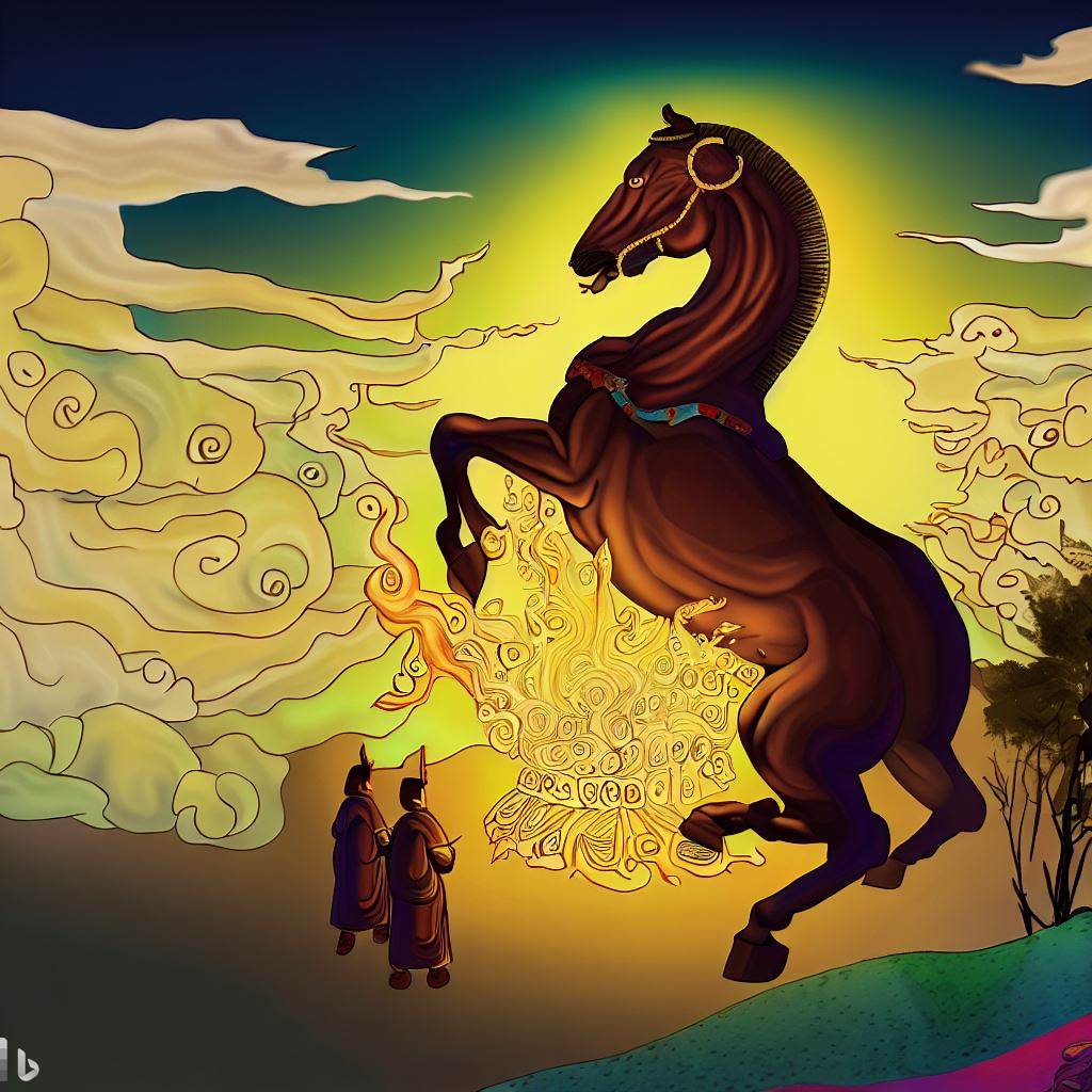 ilustração de um cavalo selvagem